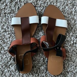 Elegant Brown and White Sandals